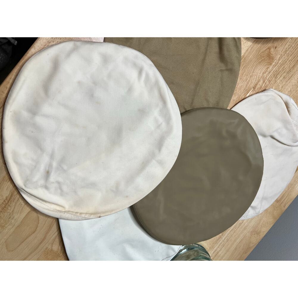 Lot of 5 Vintage Military Caps White and Green WWII Era JL
